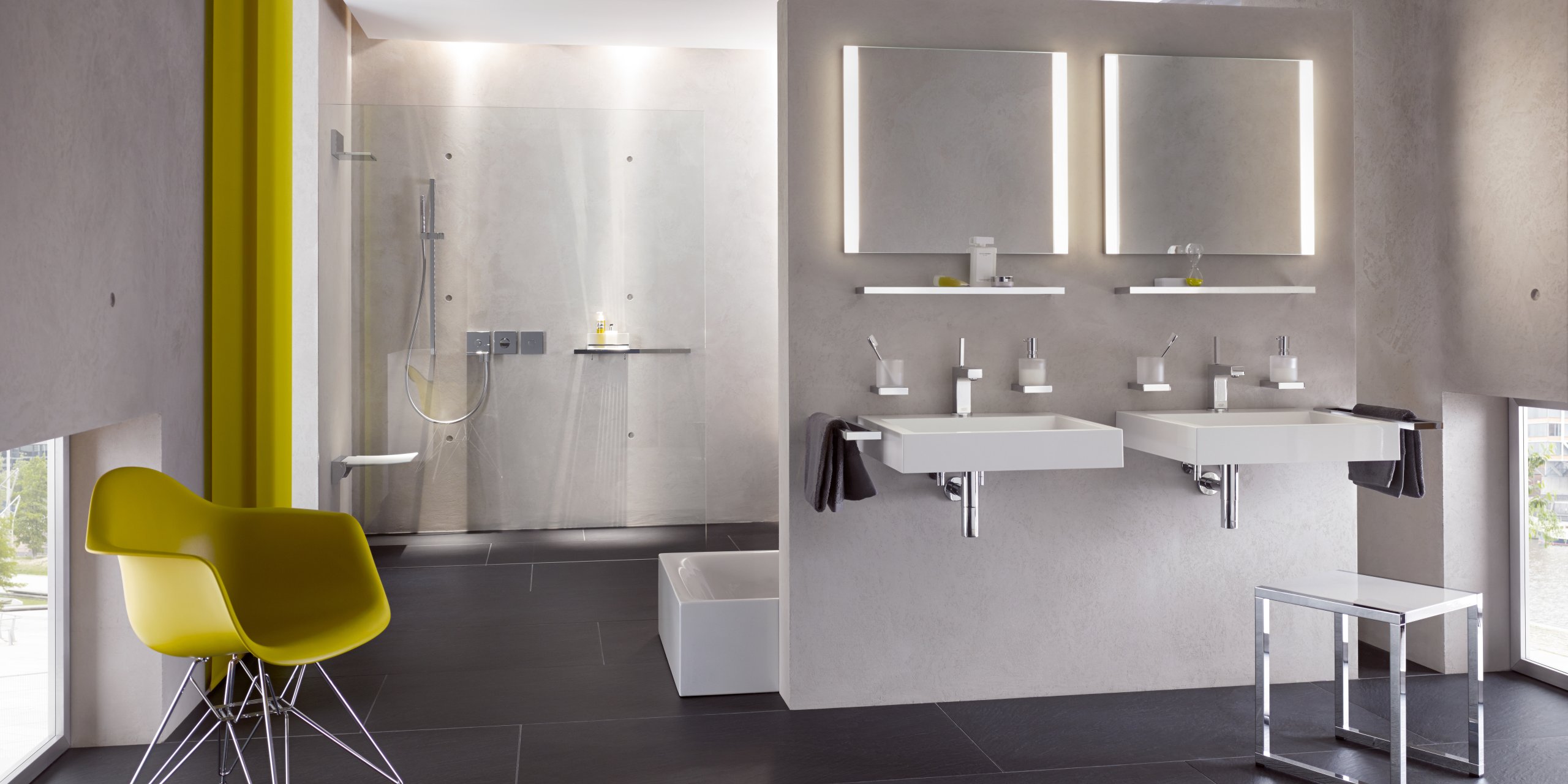 Washbasins and barrier-free shower