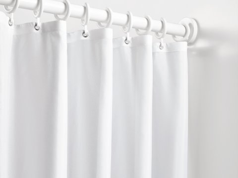 Shower curtain in the colour white