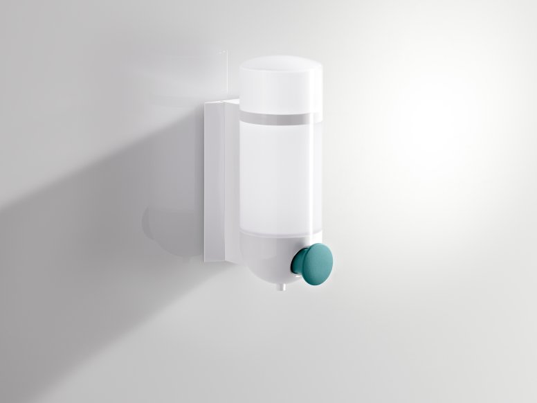 Soap dispenser in the colour aqua blue